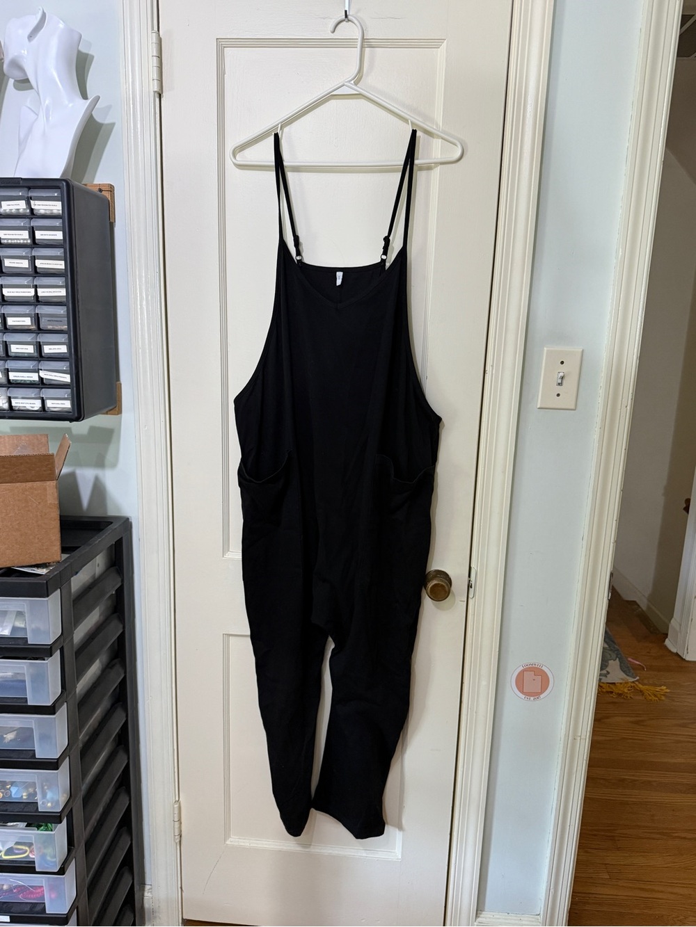 Amazon Women's Black Casual Adjustable-Strap Jumpsuit - Picture 2 of 5